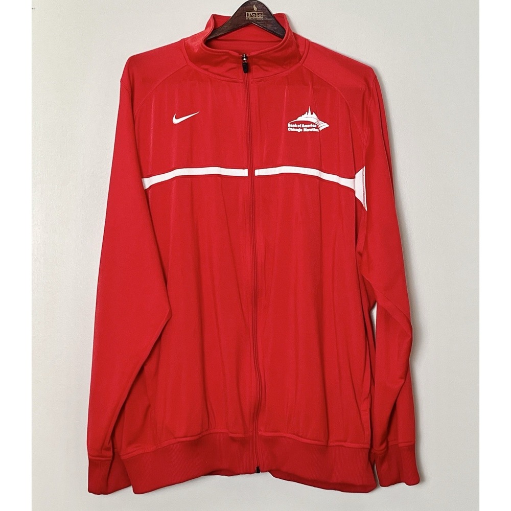 Nike Chicago Marathon Track Jacket Men's XXL Red White Running Race Polyester